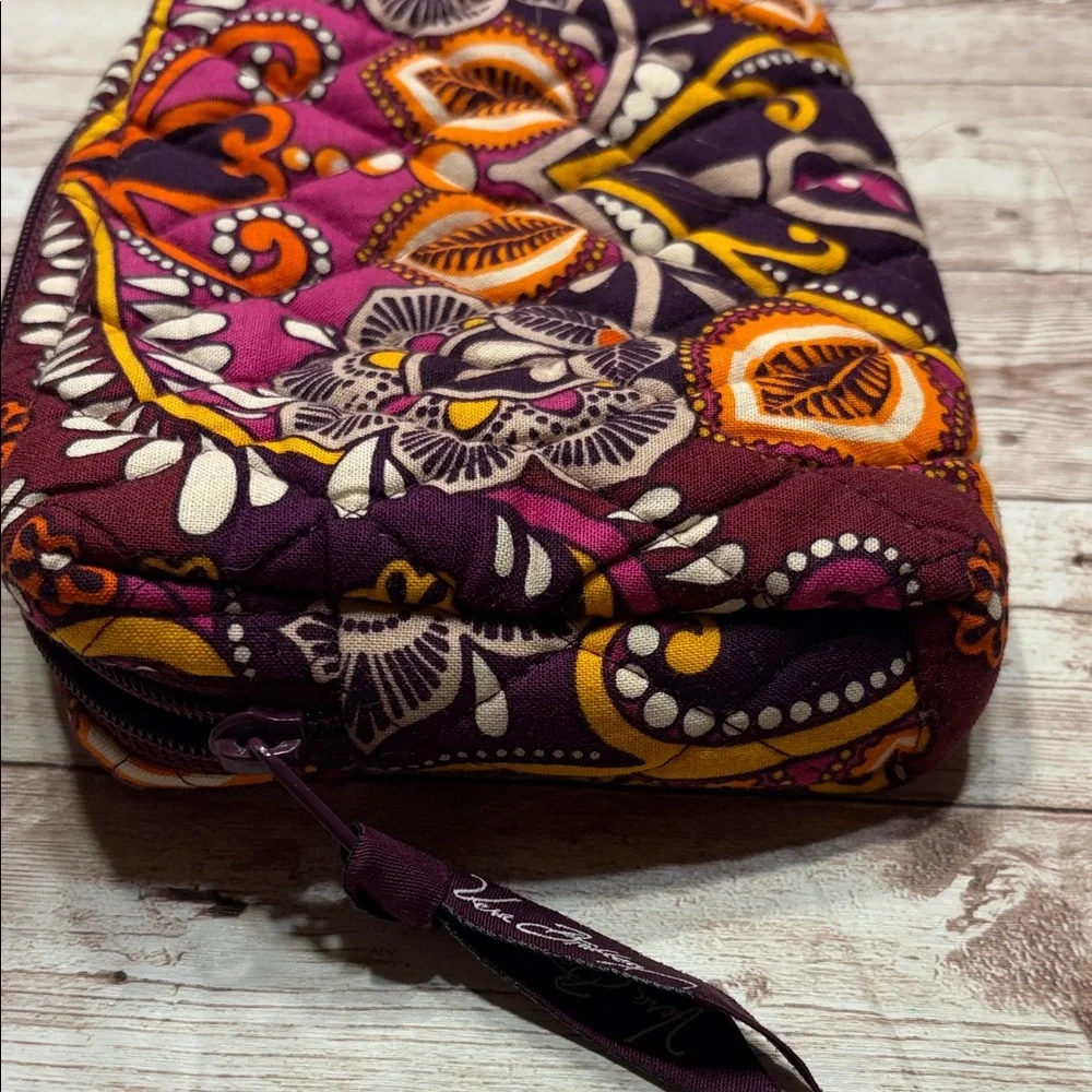 Vera Bradley Safari Sunset retired Purple and Orange Floral Cosmetic Bag